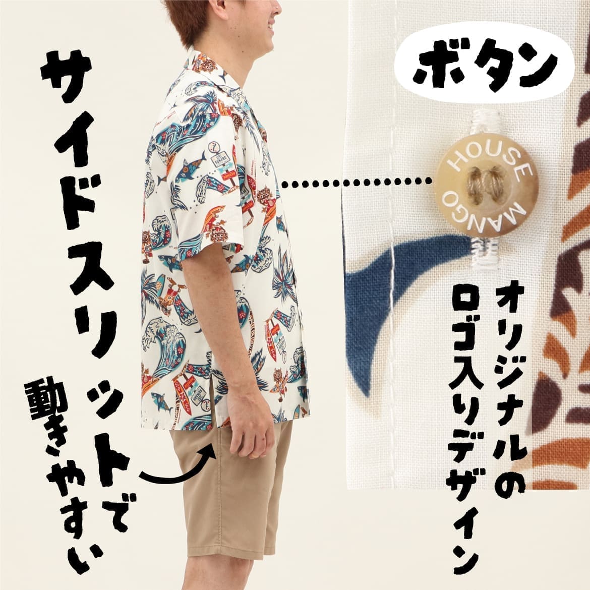 かりゆしウェア 261193の沖縄柄とデザインを詳しく見たイメージ