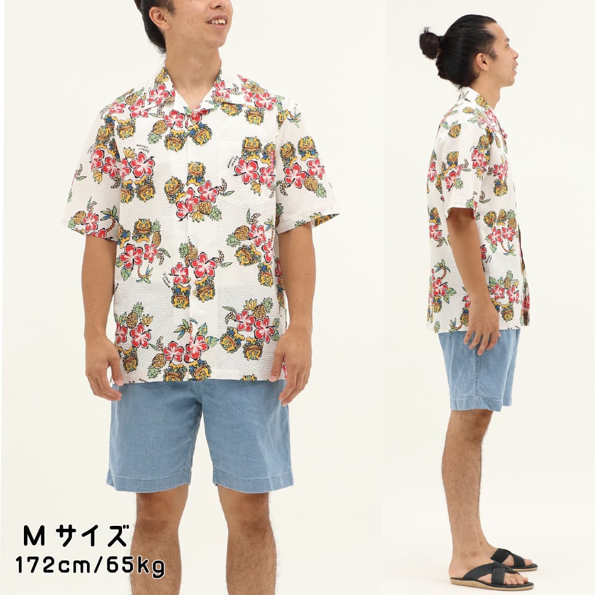 メンズかりゆしウェアの柄の拡大イメージ