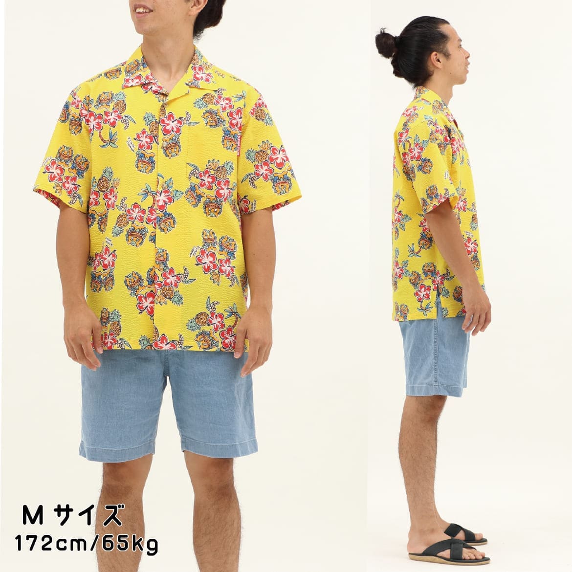 メンズかりゆしウェアの素材感がわかる画像