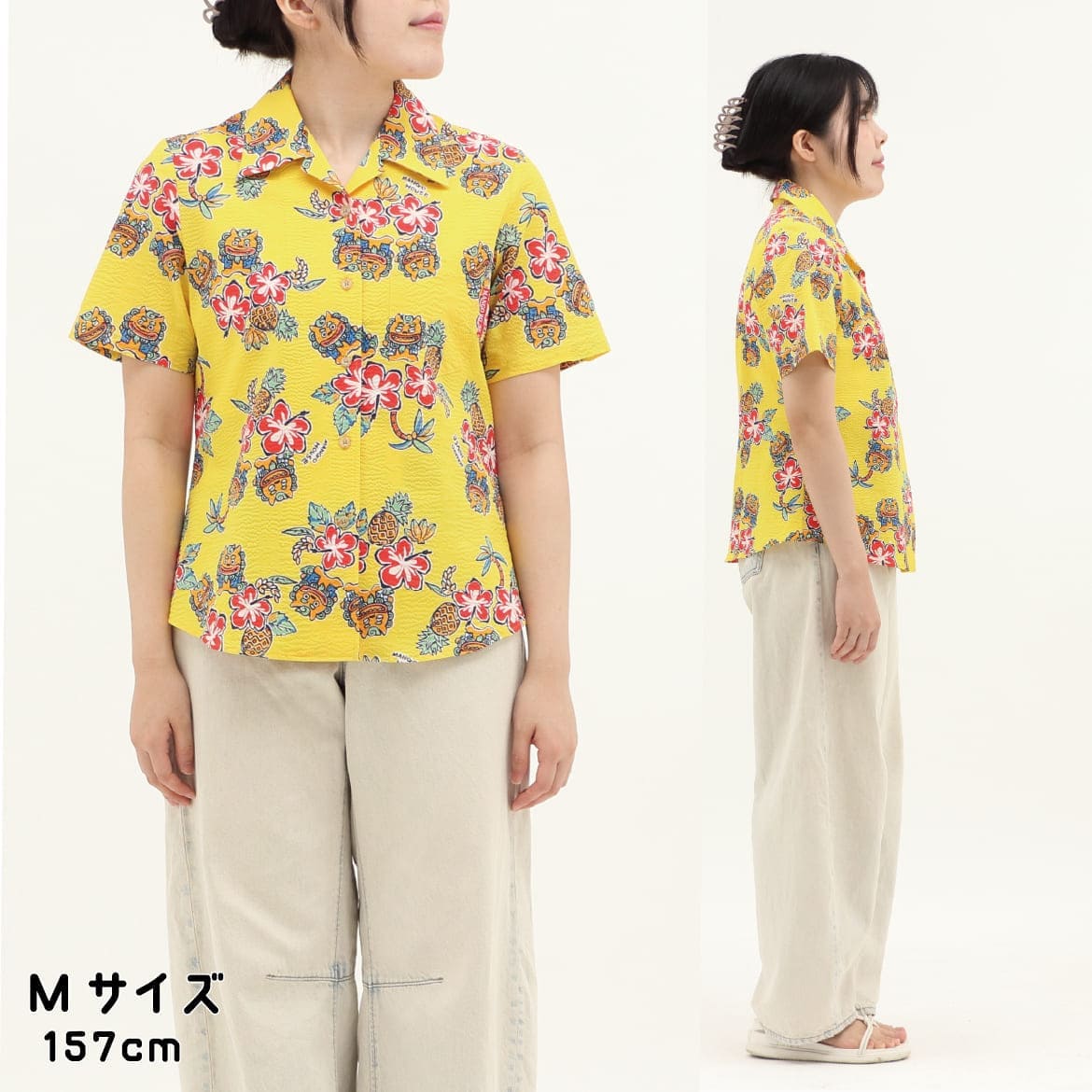 レディースかりゆしウェアの素材感がわかる画像