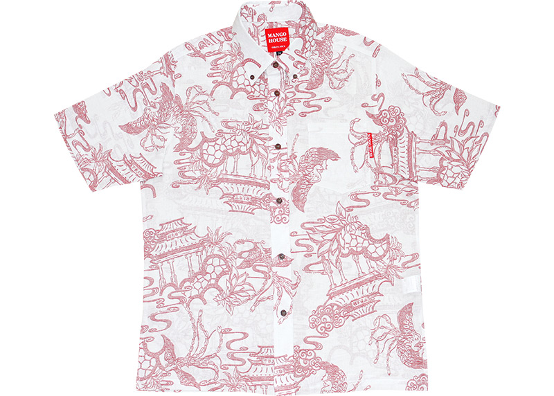 アロハシャツ　メンズスリム　かりゆしウェア　オフレッド