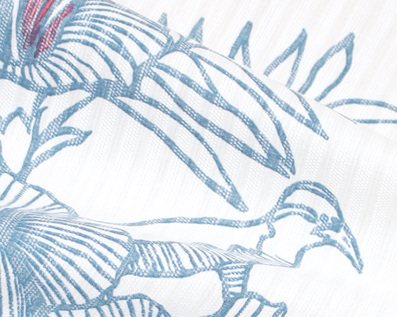 ヤンバルクイナ柄のメンズかりゆしウェア　アイボリーの生地