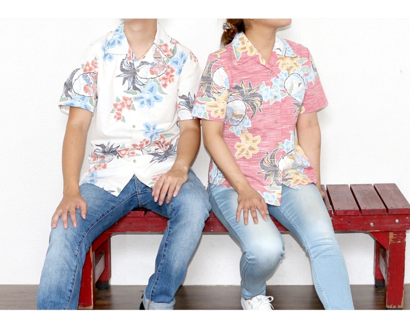 オシャレかりゆしウェア　メンズ　ペアルック