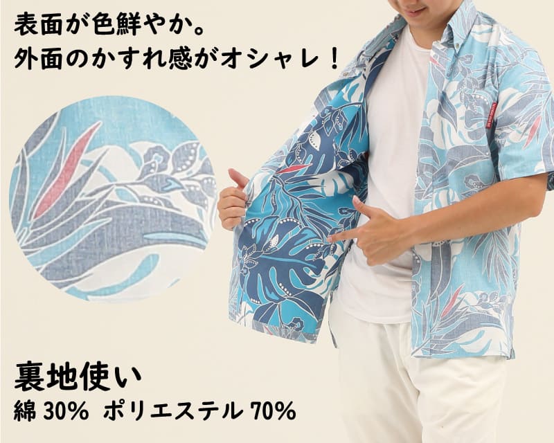 夏を涼しげに彩るボタンダウンシャツ　裏地仕様