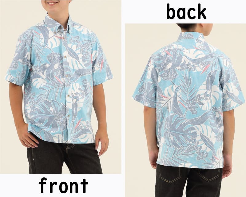 夏を涼しげに彩るボタンダウンシャツ　ブルー　ディテール