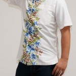 アロハシャツ－かりゆしウェア【ユリストレチアボーダー（スリムフィット/開襟シャツ）　メンズ】