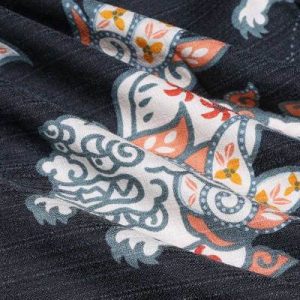 かりゆしウェア生地　シーサーペイズリー