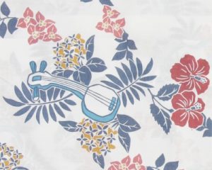 三線サンダンカアイボリー生地