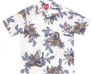 アジアンデイゴオフブルー開襟シャツ