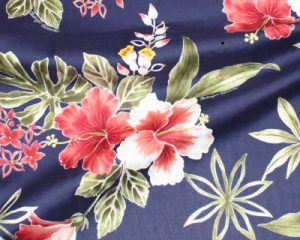ボタニカルハイビーネイビー生地