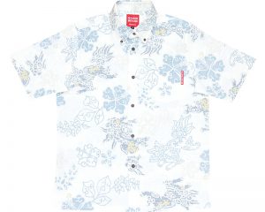 シーサー柄オフブルー