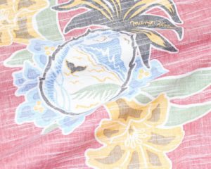 パインユリ風景レッド生地