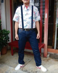 沖縄アロハシャツ　サスペンダー