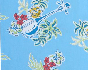 トロピカル三線_ライトブルー生地