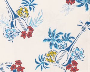 トロピカル三線_アイボリー生地