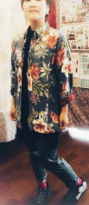 長袖アロハシャツ　レディース