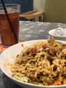 タコそば混ぜ後