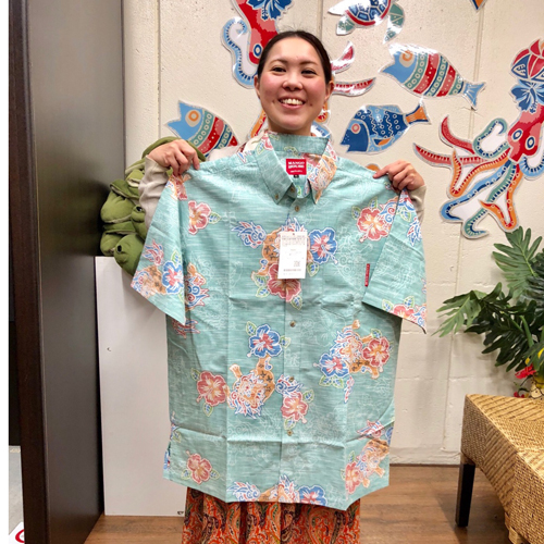 アロハシャツ5Lサイズ紅型美らシーサー