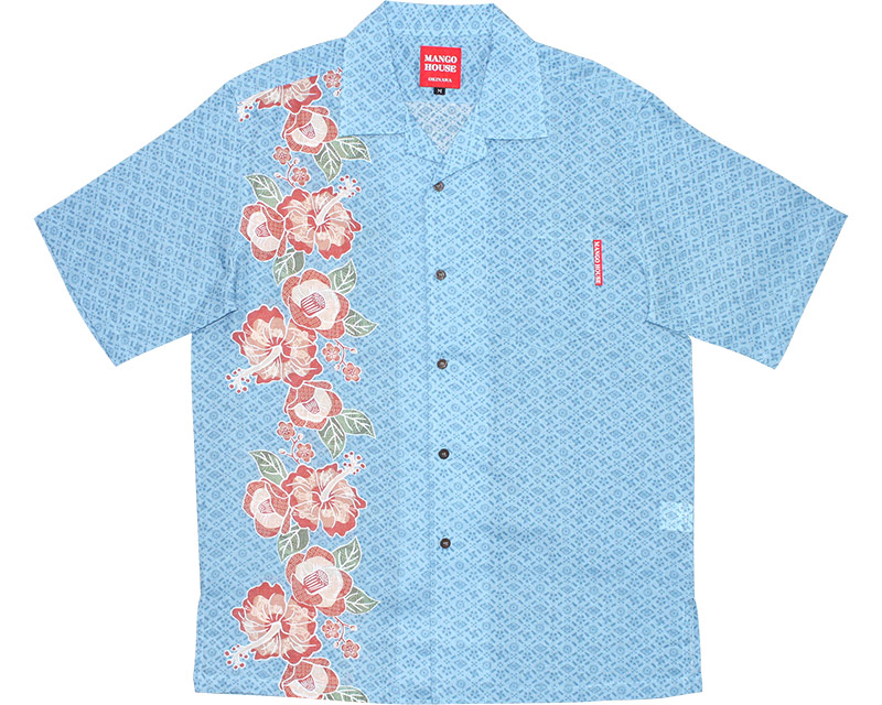 紅型椿ボーダー