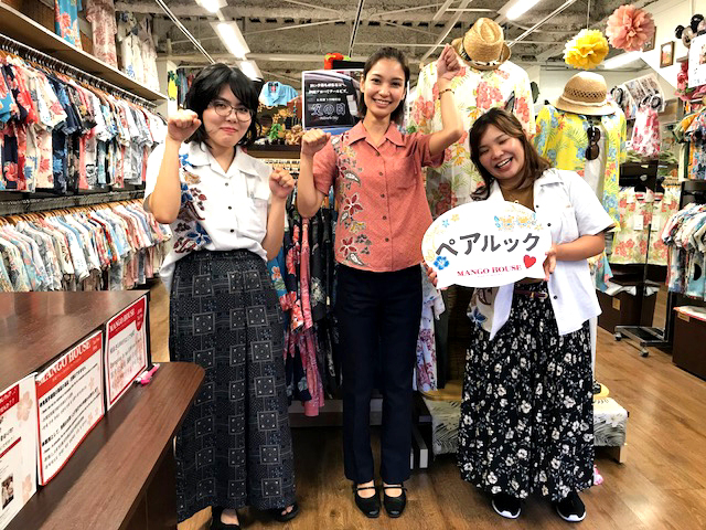 地元のお姉さん☆お仕事でもかりゆしウェア～が大活躍！！
