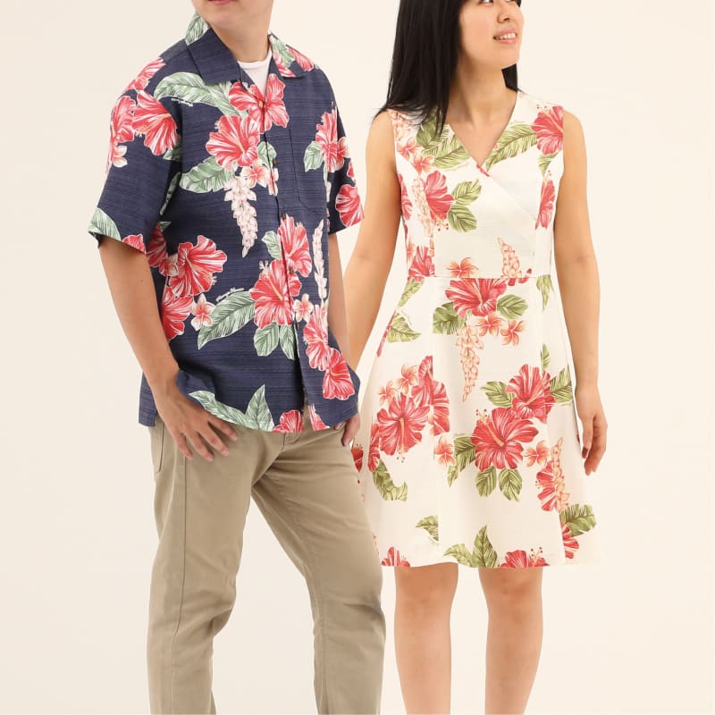 沖縄アロハシャツ　沖縄結婚式おそろい　かりゆしウェア