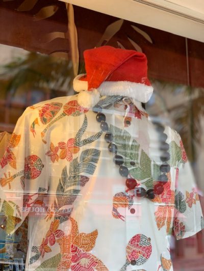 アロハとサンタ帽