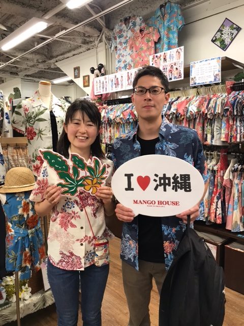 沖縄フリークのお客様。沖縄が初の彼氏を連れて沖縄旅行！！初かりゆしウェアもゲットして