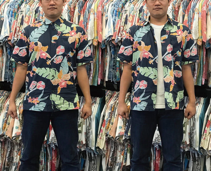 アロハシャツ　トーンを明るく　かりゆしウェア