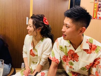 沖縄結婚式　新郎新婦コーデ　かりゆしウエディング