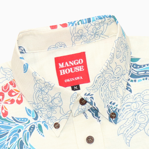 沖縄アロハシャツ　ボタンダウンシャツ　かりゆしウェア