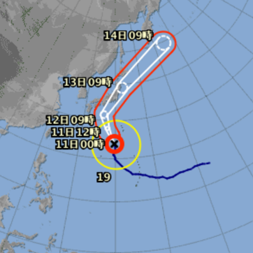 台風19号進路