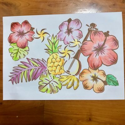 沖縄　アロハ　塗り絵
