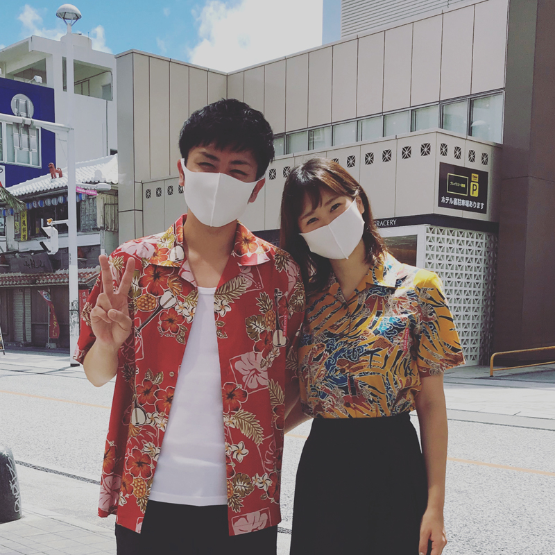 初・かりゆしウェア！！沖縄観光楽しんでくださ～い♪