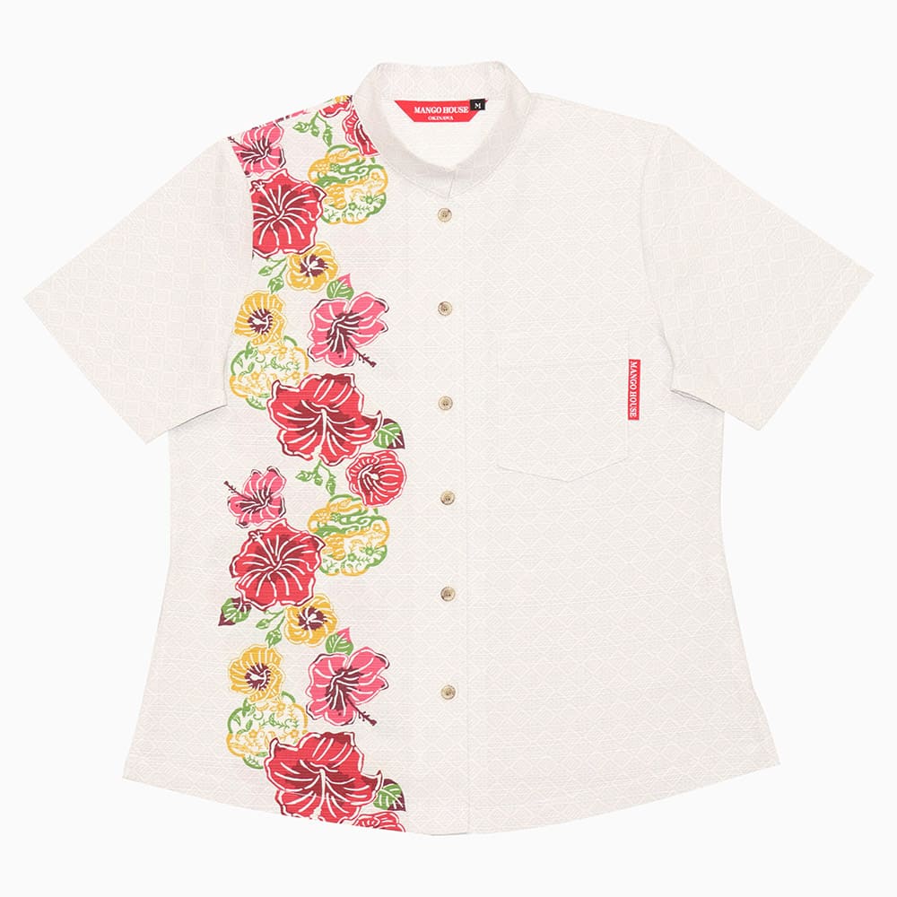 紅型華紋ボーダー オフレッド