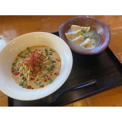 いしぐふー_冷やし担々麺_水餃子