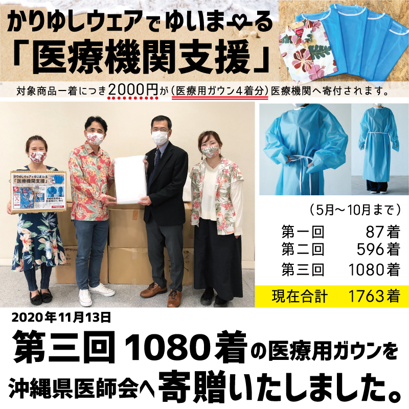 【第三回】沖縄県医師会へ医療用ガウン寄贈いたしました。