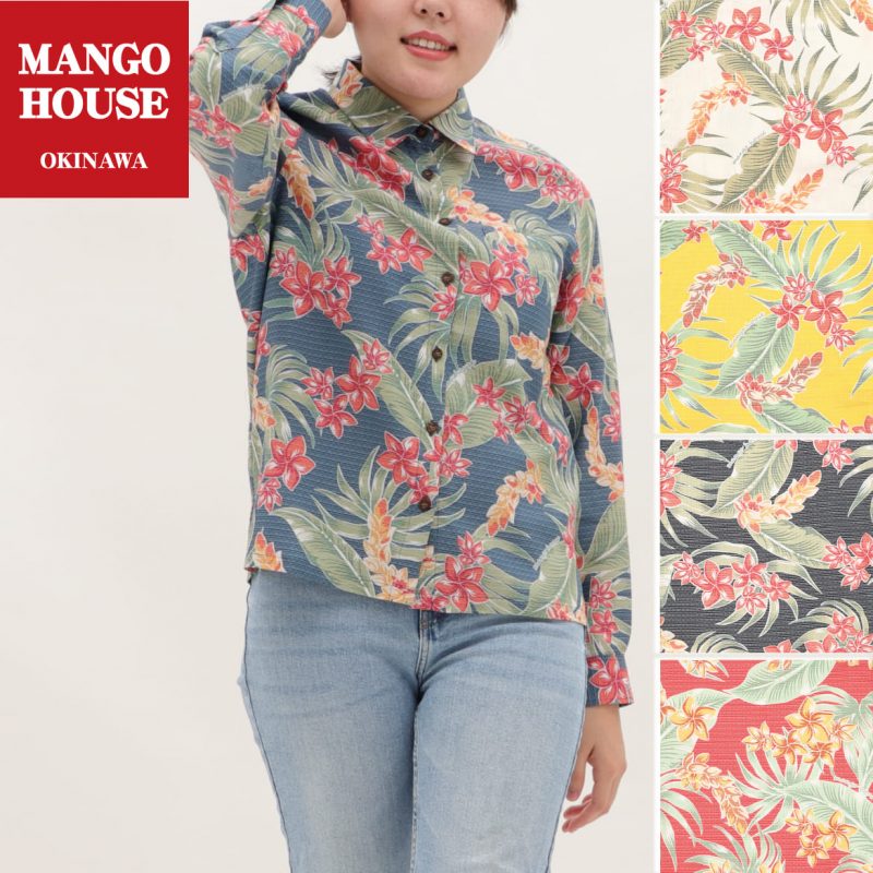 プルメリアガーデン　レディース長袖シャツ