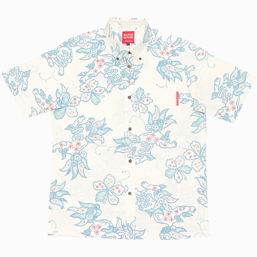 アロハシャツ－かりゆしウェア【シーサーペイズリー】