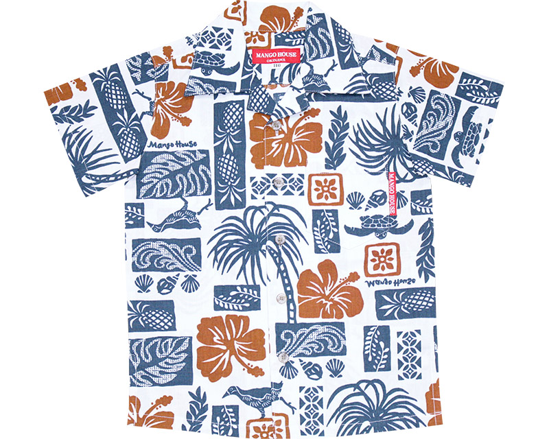 アロハシャツ－かりゆしウェア【アイランドパッチワーク　キッズ　90cm～110cm】