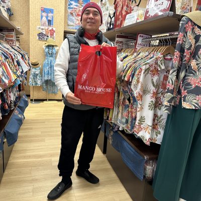 ボーダー柄のかりゆしウェア気に入っていただきました！