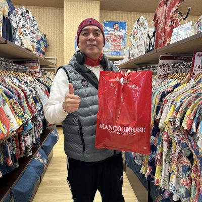 ボーダー柄のかりゆしウェア気に入っていただきました！