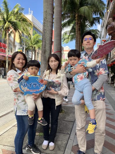 初沖縄記念に家族お揃いかりゆしコーデ♪