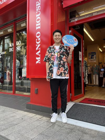 ライブ鑑賞で来沖のお客様記念にかりゆしウェアを一着ゲット！