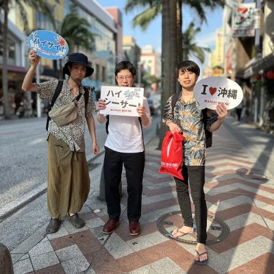 東京から沖縄初日に素敵なかりゆしウェアを選んでいただきました♪