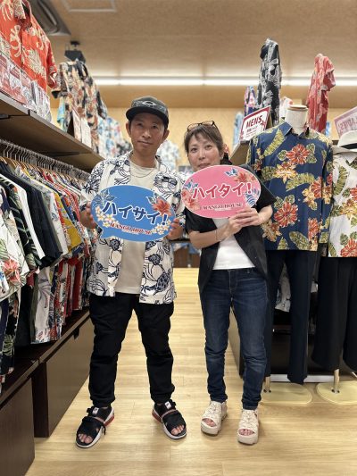 愛知県からデザイナースタッフとお揃いかりゆしウェアに♪