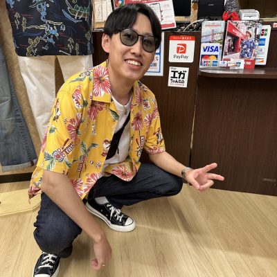 大阪からエガちゃんとお揃いかりゆしウェア♪