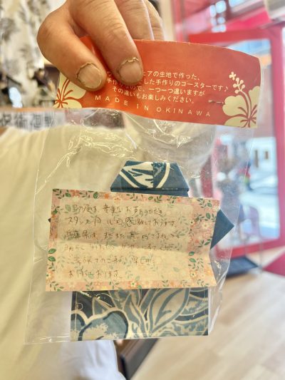 6年ほど前に、マンゴハウスでかりゆしウェアを購入してくださったお客様