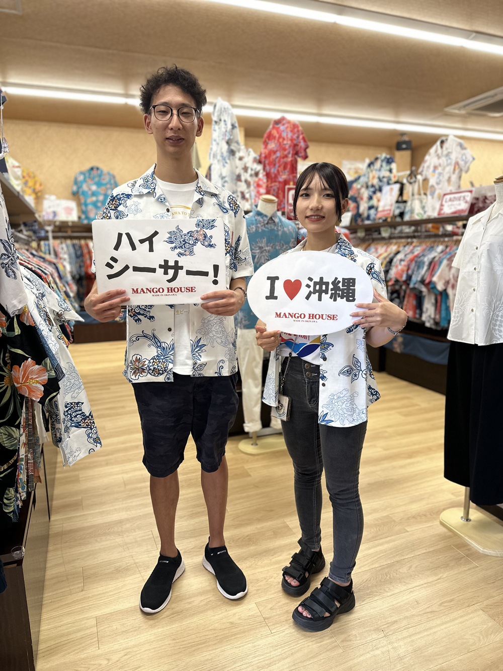 沖縄のビールTシャツに合うかりゆしウェアを選んで沖縄初日をスタート‼︎