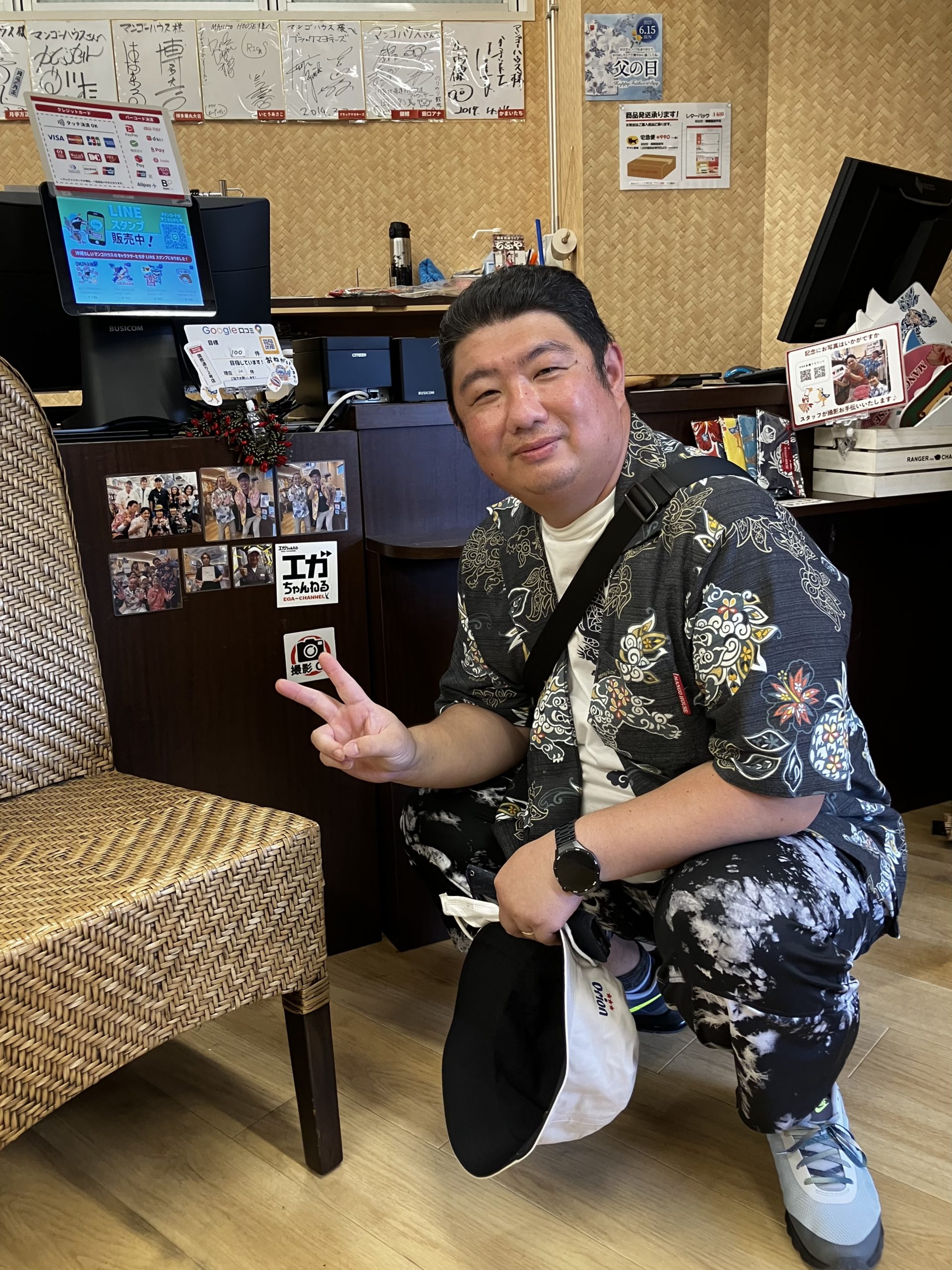以前選んで頂いたかりゆしウェアを着て再来店してくださったお客様ご来店🌺