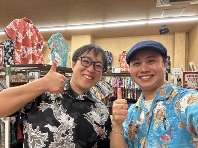 沖縄好き泡盛好きなお客様念願のかりゆしウェアをゲットです♪